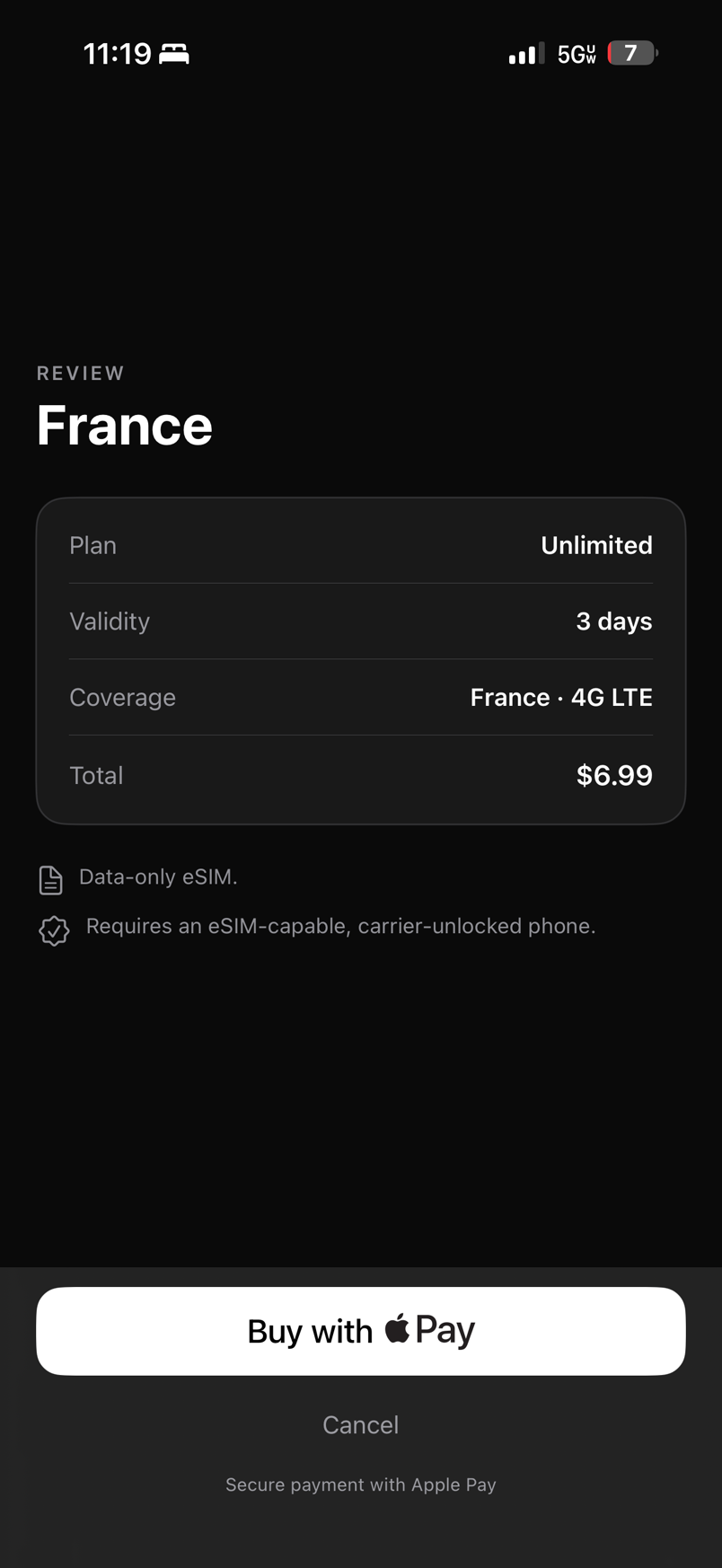 Review France, buy with Apple Pay